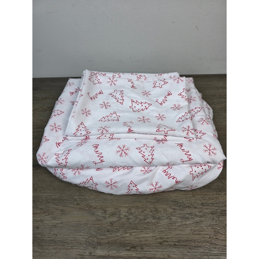 Rae Dunn MERRY Christmas Tree Holiday 4-Piece Sheet Set Full Size